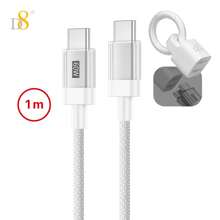 D8 USB C 数据线带钥匙扣，60W 3.3 英尺尼龙编织 USB C 转 USB C 数据线 Type C 充电器快速充电 USBC 数据线充电器线