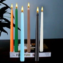 1 hộp 4 nến hình nón cổ điển, mỗi nến dài 25cm (9,84 inch) và có thể cháy trong 8 giờ. Thích hợp để trang trí nhà cửa, trang trí bàn ăn, tiệc sinh nhật, cầu hôn, đám cưới theo mùa, đạo cụ chụp ảnh, quà tặng lãng mạn cho nam và nữ, trang trí phòng, quà tặng - Nhiều màu - Xem 10