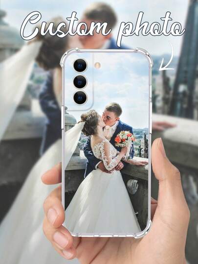 1pc Customized Couple Wedding/Wedding Photo Thick Shock-Proof Phone Case, Gift For Wife/Husband, Customized Design Phone Case Suitable For S21 22 23 24, A12 A13 A15 A14/A21s, IPhone XR 11 12 13 15 16 Pro Max Stylish,Colorful,Cute,Contracted,Matching Phone Cases,Kawaii Custom,Personalized,Unique,Customized Ideal Gifts For Him,Ideal Gifts For Her Boyfriend,Girlfriend,Family,Friends,Grandparents,Couple,Pet Lovers For Anniversaries,For Birthdays,For Graduation,For Weddings,For Prom,For Mother's Day,For Father's Day