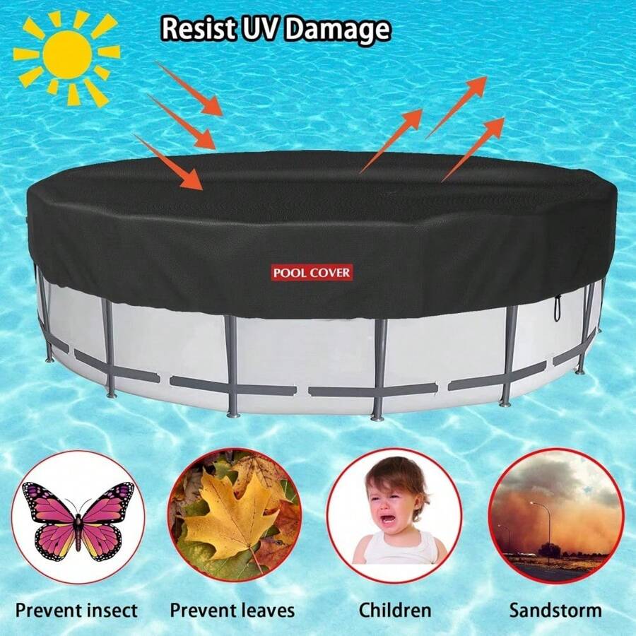 12 FT Round Swimming Pool Cover, Solar Pool Covers For Above Ground