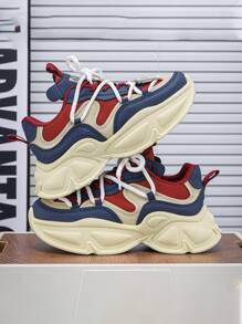 男士舒适透气休闲运动鞋，时尚厚底厚底运动鞋