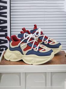 男士舒适透气休闲运动鞋，时尚厚底厚底运动鞋