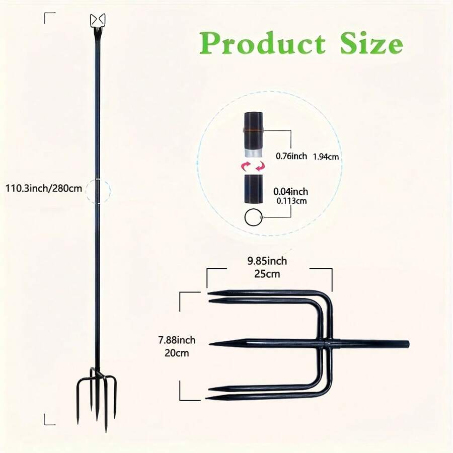 9 FT String Light Poles, Metal Poles For Hanging Outdoor Light Strings