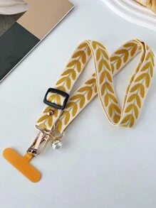 （2 个可调节紧固件随机）可调节绿叶手机挂绳，配有仿珍珠吊坠，适合工作 ID 或休闲使用，可作为送给母亲、家人、朋友、生日、节日的礼物，手机挂饰，手机链 - 彩色 - 查看 15