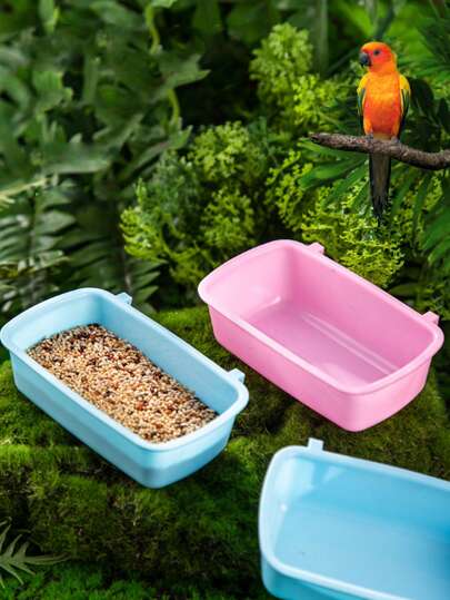 Parrot Feeder Dispenser, Pet Hamster Hanging Food Bowl, Multi-Color