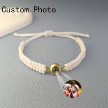 Custom Photo Projection Bracelet Braided Rope Picture Inside Bracelet Gifts For Him Birthday Gifts