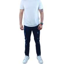 Pantalón de Mezclilla para hombre, corte skinny azul line - Azul Marino - Ver 2