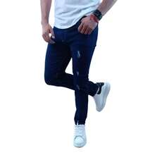 Pantalón de Mezclilla para hombre, corte skinny azul line - Azul Marino - Ver 3