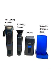 Kemei New 3pieces/Set Professional Hair Clipper USB Electric Hair Trimmer For Men's Care Grooming Set Shaver Rechargeable Beard Trimming Sculpting Clipper Men Daily Care Set For Home Use Bussiness Men Xmas Gift Near Year Gift For Men KM-2375