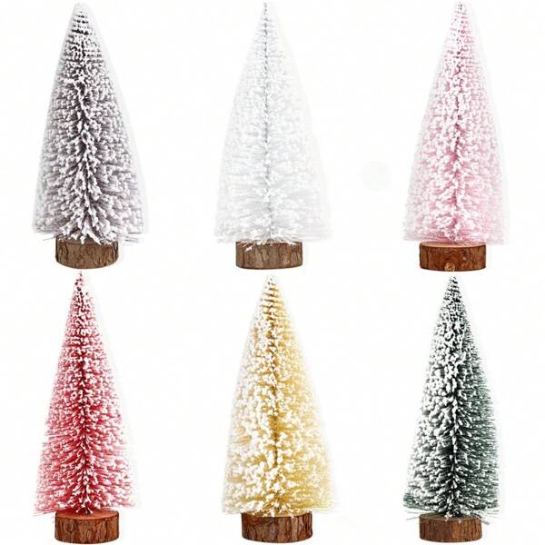 Nouveau petit sapin de Noël décoratif à aiguilles de pin blanc, avec vaporisation de neige, décorations de Noël pour la maison. Meilleurs cadeaux
