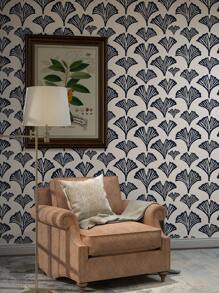 1buc, Peel & Stick Imprimat cu artă europeană Frunze de ginkgo alb-negru, gresie și hârtie de perete, decorațiuni pentru interior pentru renovarea mobilierului, detașabil, autoadeziv, impermeabil, anti-alunecare, rezistent la uzură, hârtie de vinil pentru raft și rolă de căptușeală pentru sertar pentru uz casnic, autocolante pentru renovare. Panouri de perete, hârtie de perete, tapete, articole de decorare de primăvară împrospătează-ți casa, autocolante de decor Rama