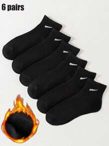 Bộ 6 đôi tất thể thao và thường ngày cho nam, phù hợp cho cuộc sống hàng ngày, mặc nhà, thể thao, chạy bộ ngoài trời, tất thoải mái để mặc hàng ngày. Phù hợp cho chạy bộ, tập gym, bóng rổ. Tất ấm áp cho mùa đông, tất bốn mùa cho ngày lễ, Giáng sinh. Tất dày phù hợp cho thời tiết lạnh giá mùa đông. - màu đen - Xem 2