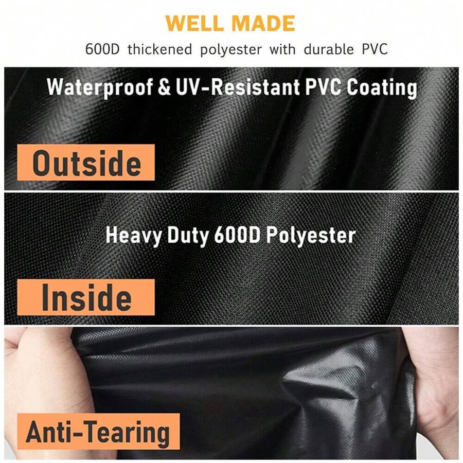 32Inch Outdoor Round Fire Pit Cover Waterproof Heavy Duty Gas Grill UV