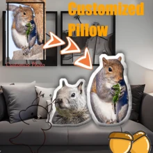 Personalized Pet Pillow Pet Toy - Customized 3D Plush Toys For Dogs And Cats, Unique Shaped Cushions With Pet Photos - Perfect Commemorative, Christmas, Birthday, Valentine's Day, Halloween Gifts, Double-Sided Customization Available Dogtoys