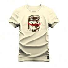 Nexstar Comfortable Printed Cotton T-Shirt Doll T-Shirt - 奶油色 - 查看 1