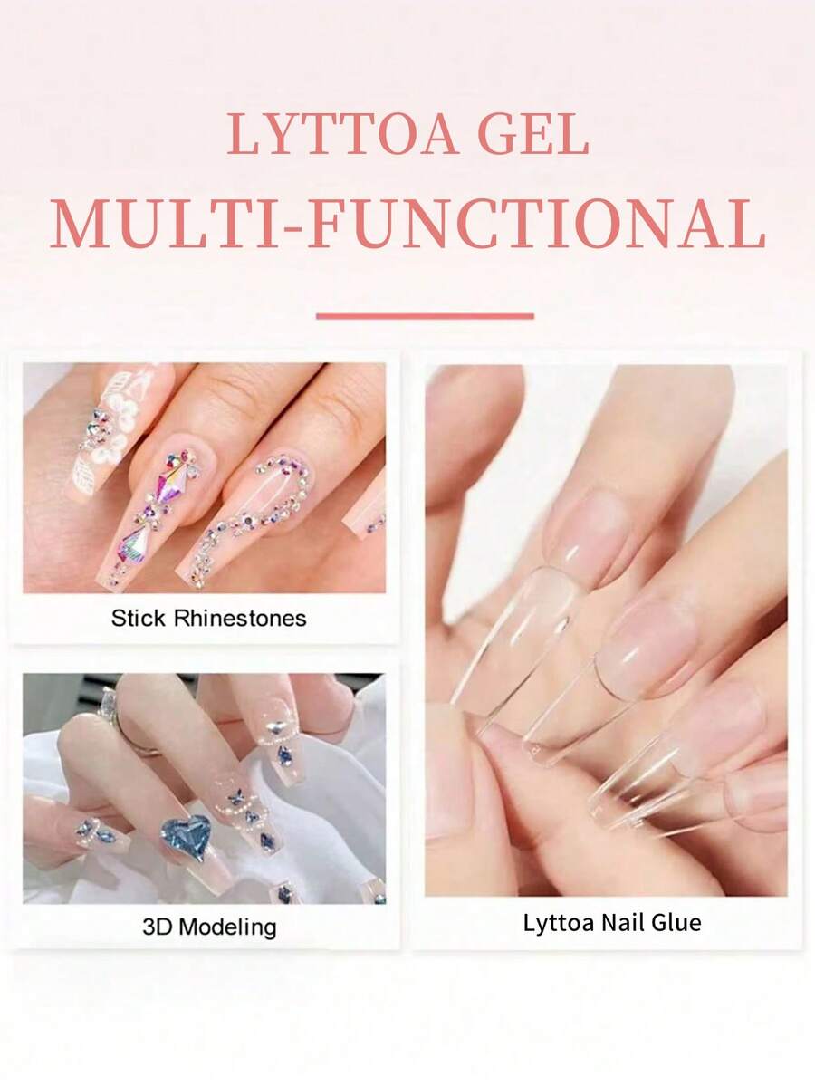 LYTTOA 15ML Nail Glue Gel Polish SemiPermanent Fake Nails With Glue