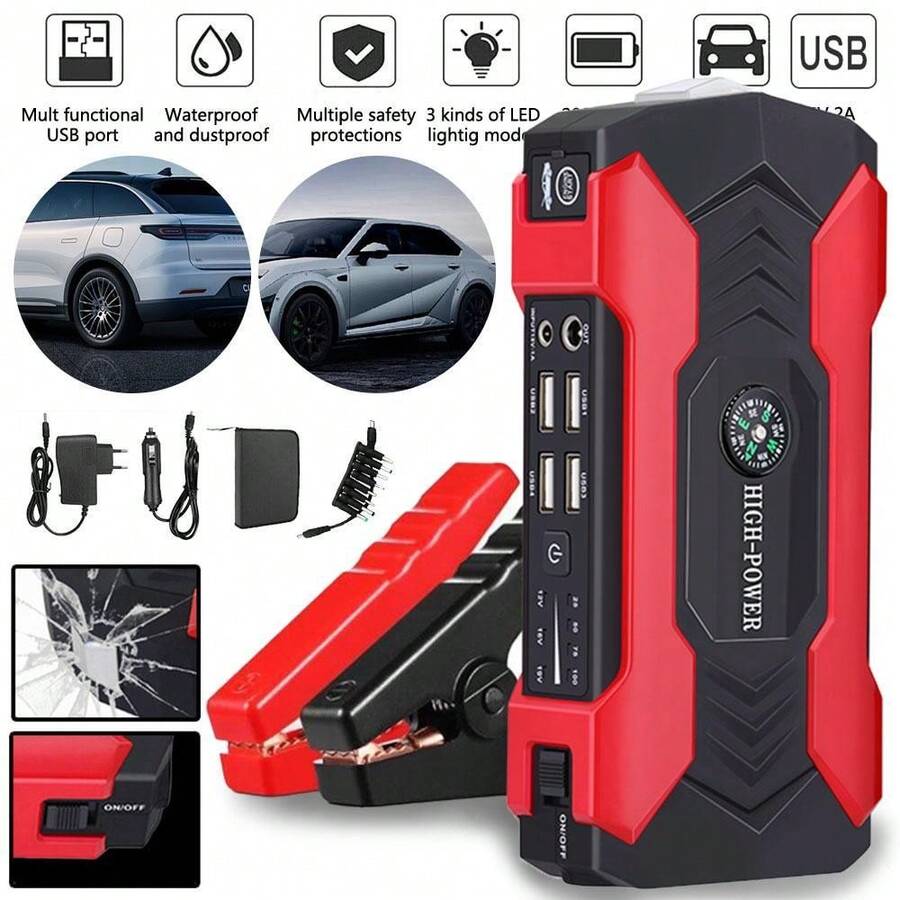 Portable 99800mAh Car Jump Starter Booster Jumper Box Power Bank