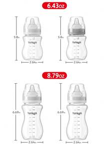 1pc Natural Wide Mouth Baby Bottle, High-Quality Newborn PP Milk Bottle, 190ML/260ML