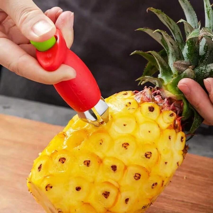 1pc Stainless Steel Pineapple Strawberry Stem Removal, Tomato Leaf