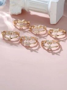 Tsnamer 1 件精致蝴蝶首字母戒指，适合女士 26 个字母 A-Z 个性化名字堆叠戒指珠宝生日圣诞礼物 - 戒指 - 查看 5