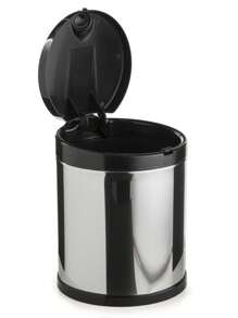 Kitchen Waste Bin Stainless Steel 2.5 Liters With Inner Container And Black Click Lid - 黑色 - 查看 3