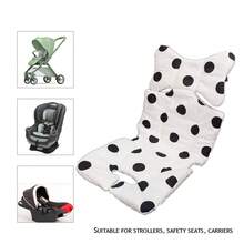 Đệm xe đẩy em bé, lót ghế mỏng, lót xe đẩy, lót thảm, đệm ghế ô tô, hoàn hảo cho trẻ sơ sinh, trẻ nhỏ và trẻ mới biết đi, chấm bi, đen và trắng - Đen và trắng - Xem 5