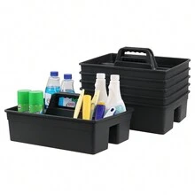 6 Packs Cleaning Organizer Caddy With Handle, Plastic Carry Caddy Basket For Cleaning Products