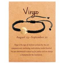 1 pieza Pulsera unisex con de los 12 signos del zodíaco, hecha a mano de acero inoxidable trenzado, de moda