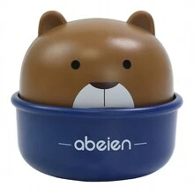 婴儿按压汽车玩具，卡通熊按压车辆益智玩具，圣诞节/万圣节/生日礼物 - 棕色 - 查看 6