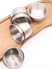 1/6pcs Diameter Stainless Steel Condiment Portion Cups Appetizer Plates Soy Sauce Bowl Serving Saucer Dish Dipping Sauce Cup,Stainless Steel Fruit Tea Trays,Sauce Pan Mini Melting Pot Stainless Steel Steak Sauce Cup Korean Style Dipping Dish With Handle Restaurant Seasoning Cups Tomato Dipping Bowl Sauce Cup With Handle Stainless Steel,School Supplies