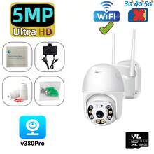Camera an ninh gia đình không dây PTZ 4K 8MP HD V380PRO ngoài trời/trong nhà có đèn pha (Tự động theo dõi mục tiêu bằng AI, Giám sát, C6S2) Tự động theo dõi, Đèn pha tự động, Âm thanh 2 chiều nâng cao, Bảo vệ chống phá hoại & Lưu trữ đám mây/Thẻ SD, IP66 - Phích cắm loại C của EU (220-240V) - Xem 19