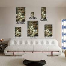 1 Piece Wooden Frame Canvas Painting, Fabric Unicorn Canvas Wall Art Printing-Myth Vintage Poster, Living Room, Bedroom, Office Home And Party Decoration - 12*18吋/30*45公分 附框 - 查看 1