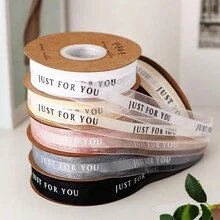 1 件印有“Just For You”英文字母的雪纺丝带、圣诞丝带、生日蛋糕包装和礼品盒装饰 - 多色 - 查看 3