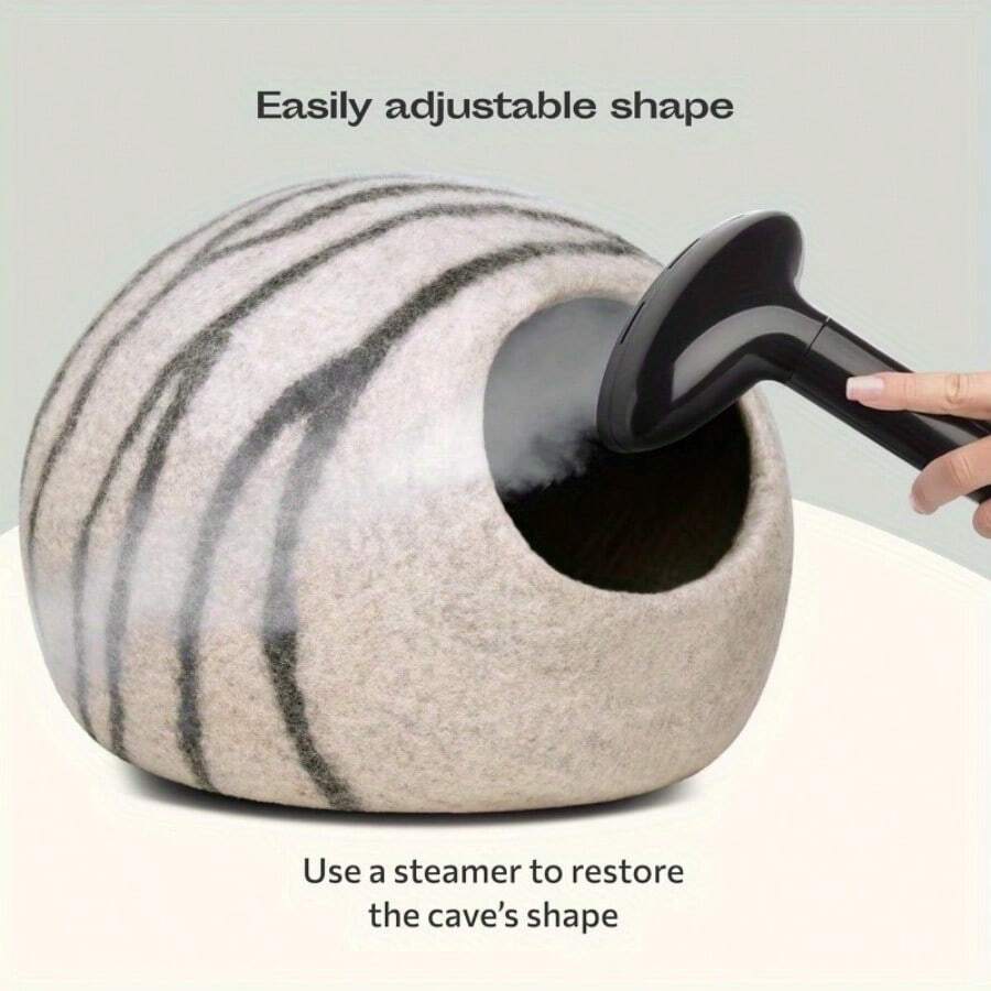 Premium Felt Cat Bed Cave Handmade 100 Merino Wool Bed For Cats And