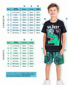 Kit Sortido 10 Peças Conjunto Infantil Menino Verão - 5 Camisetas + 5 Bermudas