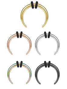 AVYRING 1 件 16G 鼻夹鼻中隔环不锈钢拉长鼻环黑色朋克鼻环水牛角鼻夹鼻中隔直径 8 毫米 10 毫米身体首饰 - 彩色 - 查看 17