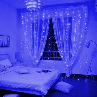 3/6M Pink Blue Purple Fairy String Light 8 Mode LED Bedroom Light Wedding Christmas Decoration Party Holiday Light USB Curtain Lights