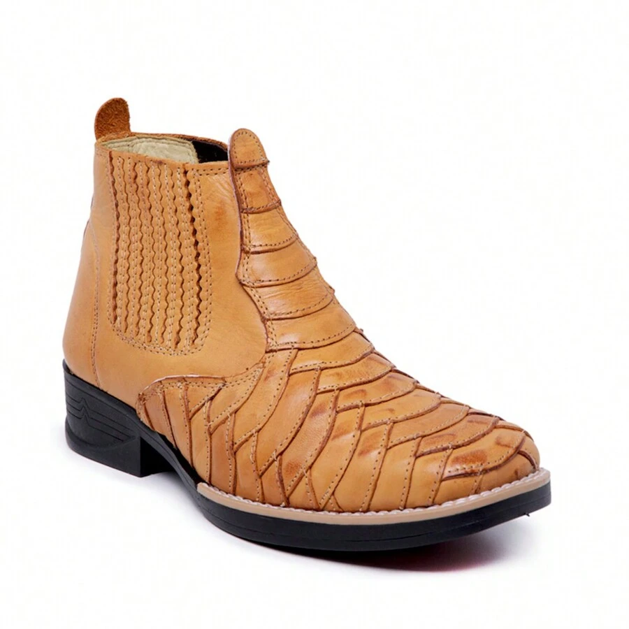 Horseshoe Scale Women's And Men's Leather Boot High Standard - 黃色 - 查看 1