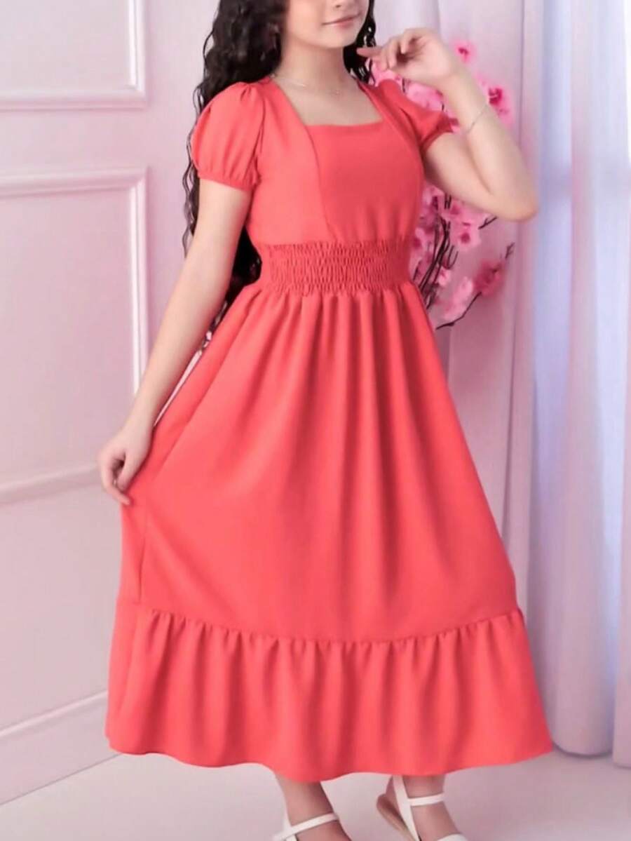 Long Dress For Children And Youth - 珊瑚粉 - 查看 1