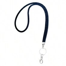 1pc 31.5 Inch(Approx. 80.9 Cm) Sparkling Crystal Lanyard, With Metal Clasp & Keychain, Rhinestone Fishnet ID Badge Holder Halter, Office/Teacher Gift Back To School