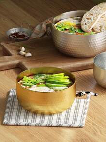 QIYINGFA 1 件（16/18/20/22 厘米）不锈钢沙拉碗，花卉雕刻面碗，适用于家庭厨房、现代餐厅使用学校用品、圣诞礼物