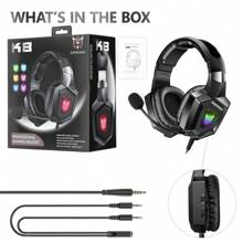 ONIKUMA ONIKUMA K8 Gaming Headphones With Flexible HD Mic RGB Light Surround Sound Over-Ear Wired Headset Gamer For PC Gaming