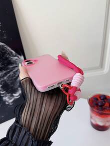Charm 3 合 1 果冻色 TPU 软手机壳带挂绳，适用于 iPhone，高品质 - 防摔、防汗、防指纹、防刮、不褪色 - 玫紅色 - 查看 5