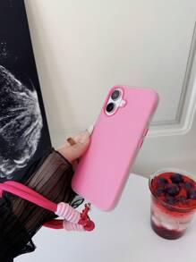 Charm 3 合 1 果冻色 TPU 软手机壳带挂绳，适用于 iPhone，高品质 - 防摔、防汗、防指纹、防刮、不褪色 - 玫紅色 - 查看 4