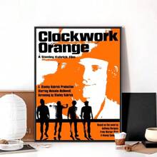 1pc Wall Arts Posters Frameless Clockwork Orange Poster Frameless Poster Kraft Club Bar Paper Retro Poster Wall Art Painting Bedroom Learning Pop,Canvas