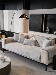 1pc Chenille Sofa Cushion, Non-Slip, For Four Seasons - Grey - View 4
