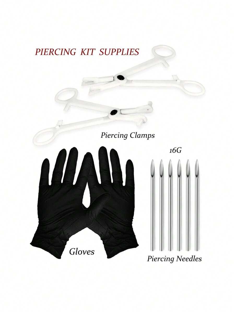 AVYRING 16PCS Lip Piercing Kit 16G Stainless Steel Lip Jewelry Piercing
