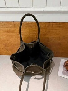 Túi da lộn thời trang mùa đông mới, túi thắt lưng màu trơn, túi xách bèo nhún, túi có cánh dung tích lớn, túi dơi, túi tote đeo nách đi làm, thích hợp khi đi mua sắm, đi làm, tiệc tùng, liên hoan và lễ hội. - Xem 5