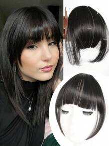 Clip In Bangs With Sideburns Synthetic Wigs Thickened Bangs Hair Clip Straight Fring Fake Bangs False Bangs Hairpiece For Women Girls Forehead Wig Piece Hair Toppers Wig Accessories