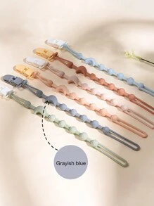 1 件装婴儿奶瓶奶嘴出牙硅胶月形防掉链硅胶挂绳儿童 - 彩色 - 查看 11